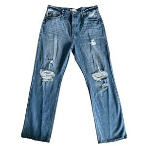 KanCan Jeans Women’s 15/31 Blue Button Fly 90s High Rise Distressed Boho